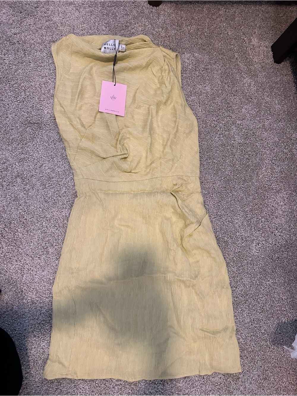 Hello Molly Yellow Mini High Neck Dress